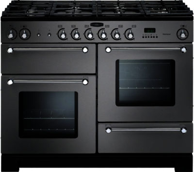 RANGEMASTER  Kitchener 110 Dual Fuel Range Cooker - Stainless Steel & Chrome